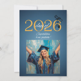 Convite Celebração de Graduação da Turma de 2026 Azul Mode