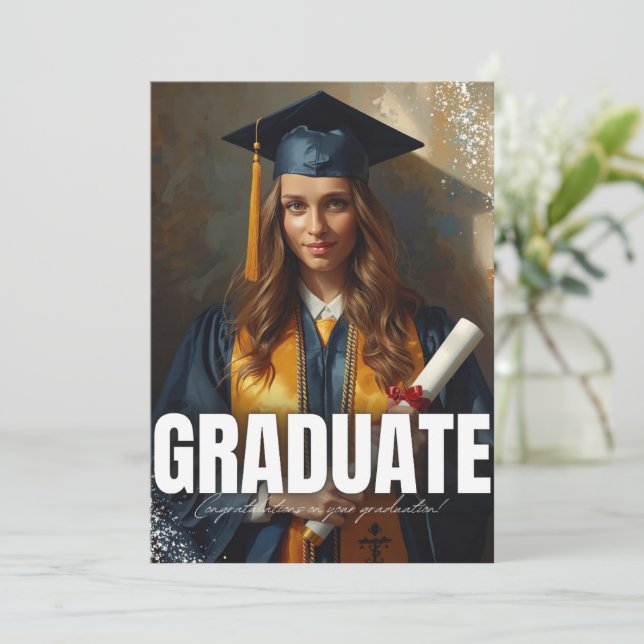 Convite Celebração de Graduação da Turma de 2026 Moderna (Em pé/Frente)
