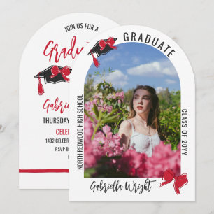 Convite Celebração de Graduação de Arcos Vermelhos Girly B
