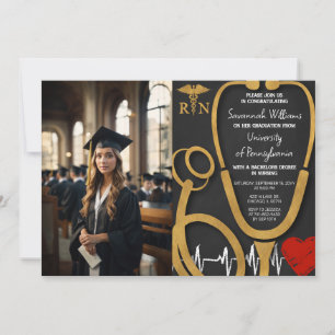Convite Celebração de Graduação de Enfermagem de Foto RN