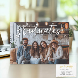 Convite Celebração de Graduação em Grupo 1 Nomes Múltiplos