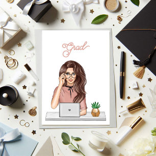 Convite Celebração de Graduação Moderna para Mulher Elegan