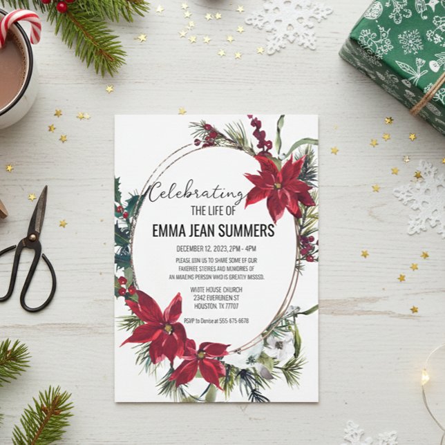 Convite Celebração de Inverno da Vida Poinsettia de Natal (Criador carregado)