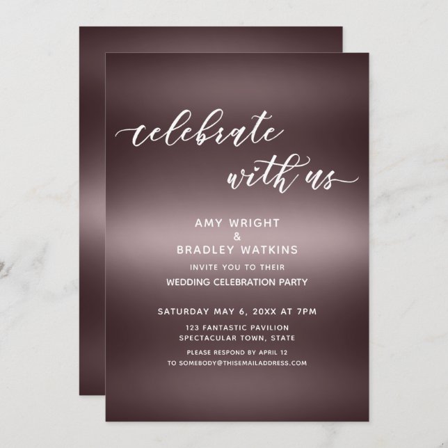 Convite Celebração de manuscrito conosco sobre Rosa Dourad (Frente/Verso)