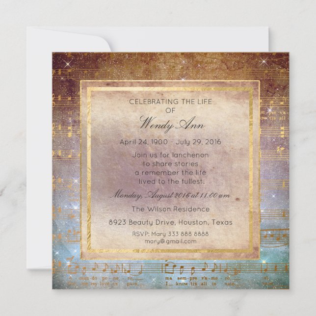 Convite Celebração de Música ao Vivo do Ouro (Frente)