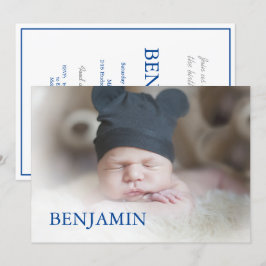 Convite Celebração de Nomeação de Foto do Baby Boy
