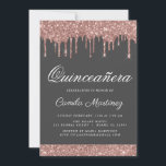 Convite Celebração de Quinceañera com Glitter Glitter Dour<br><div class="desc">Cor-de-rosa-reluzente - Cinzas Douradas e de carvão (cinza), Colorindo brilhantemente o Convite de aniversário de Celebração de Quinceañera. Este é o perfeito e elegante Convite à Celebração Quinceañera para uma Rosa de Menina Moderna Dourada e brilhante brilho cor-de-rosa brilhante cinza cinza quinze (quinze) Festas de aniversário. Entre em contato com...</div>