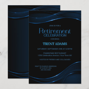 Convite Celebração de Reforma Azul Preto Moderno