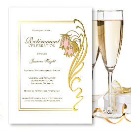 Convite Celebração de Reforma de Quadro Dourado Elegante