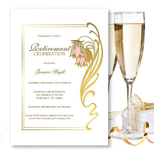Convite Celebração de Reforma de Quadro Dourado Elegante