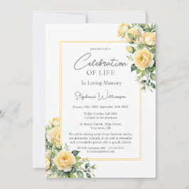 Convite Celebração de Rosas Amarelas da Vida