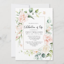 Convite Celebração de Rosas Rosa Blush da Vida