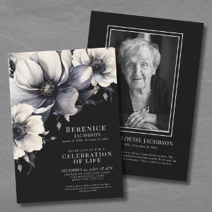 Convite Celebração de Serviço Memorial Elegante de Vida