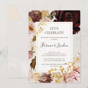 Convite Celebração de Vamos de Aquarela Floral Moderno B