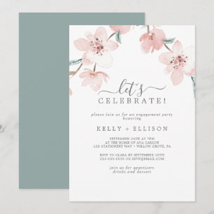 Convite Celebração de Vamos de Flor de Cereja Primavera