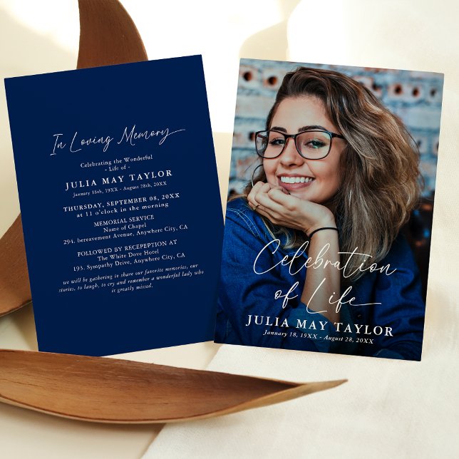 Convite Celebração de Vida com Foto de Roteiro Moderno Fun (Criador carregado)
