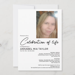 Convite Celebração de Vida com Foto Funeral Memorial