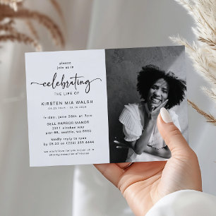 Convite Celebração de Vida com Fotos Funeral Memorial