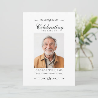 Convite Celebração de Vida com Ornamentação Elegante Foto