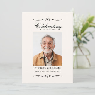 Convite Celebração de Vida com Ornamentação Elegante Foto