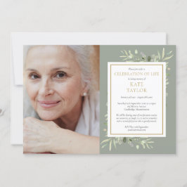 Convite Celebração de Vida com Vegetação Elegante Foto