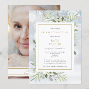 Convite Celebração de Vida com Verdura de Inverno Foto de 