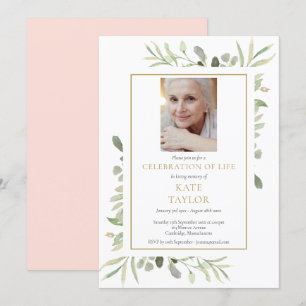 Convite Celebração de Vida em Foto de Mulher Funeral