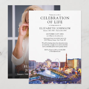 Convite Celebração de Vida em Las Vegas Foto de Funeral
