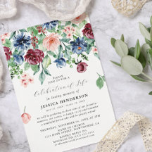 Celebração de Vida Floral em Aquarela Elegante