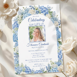 Convite Celebração de Vida Funeral de Hortênsia Azul