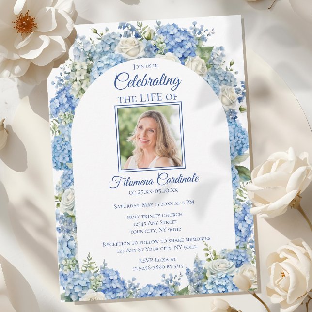 Convite Celebração de Vida Funeral de Hortênsia Azul (Criador carregado)