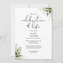Convite Celebração de Vida Funeral de Vegetação Rústica