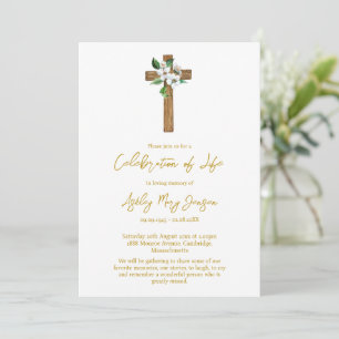 Convite Celebração de Vida Funeral Jasmine Cross