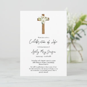 Convite Celebração de Vida Funeral Lily Cross