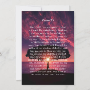 Convite Celebração de Vida Funeral Psalm 23 Pôr do Sol