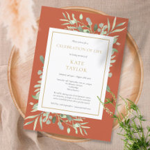 Celebração de Vida Funeral Verde Terracota