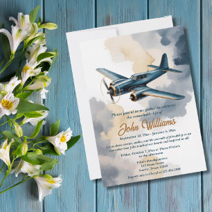 Convite Celebração de Vida Memorial de Avião Azul