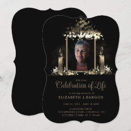 Convite Celebração de Vida Quadro de Velas Elegantes