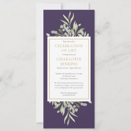 Convite Celebração de Vida Serviço Funerário de Verdure 