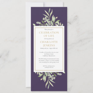 Convite Celebração de Vida Serviço Funerário de Verdure 