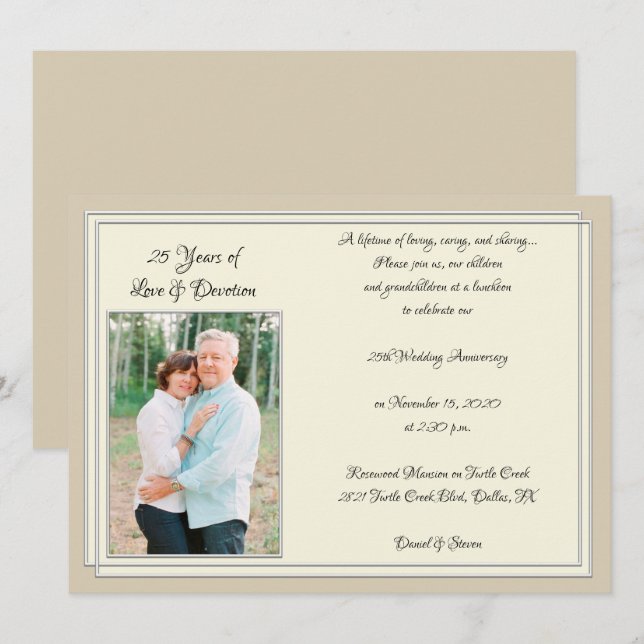 Convite Celebração do 25 moderno (Frente/Verso)