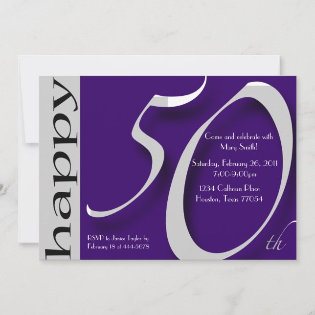 Convite Celebração do 50º aniversário (Frente)