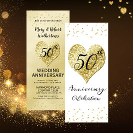 Convite Celebração do 50º aniversário de casamento Dourada
