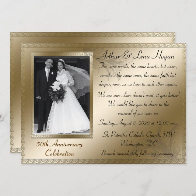 Convite Celebração do 50º Aniversário de Ouro (Frente/Verso)