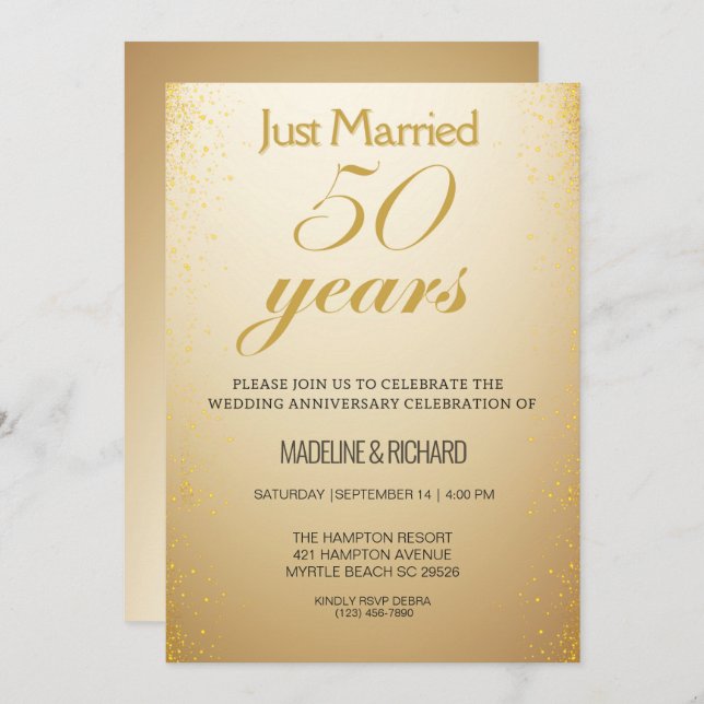 Convite Celebração do 50º aniversário Dourado (Frente/Verso)