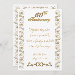 Convite Celebração do 60º aniversário de casamento