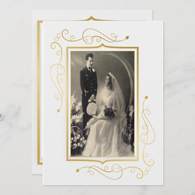 Convite Celebração do 60º aniversário do Elegante Dourado (Frente/Verso)