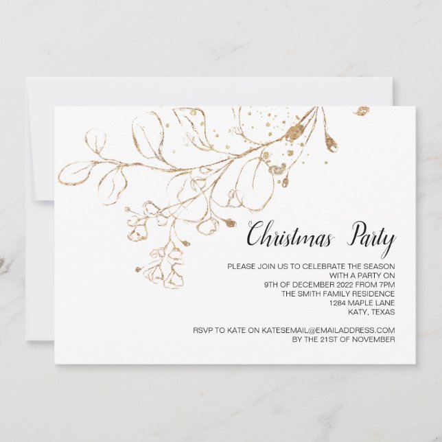 Convite Celebração do almoço de Janto de Feriado de Natal (Frente)