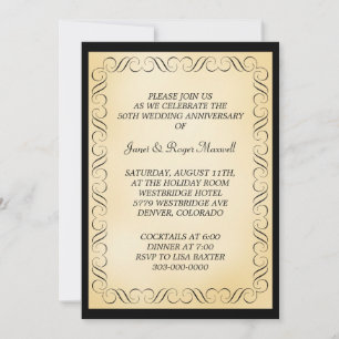 Convite Celebração do Aniversário de Bodas de Ouro em Mold