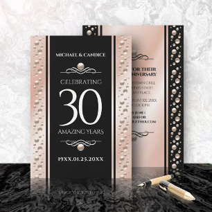 Convite Celebração do Aniversário de Casamento de Pearl 30